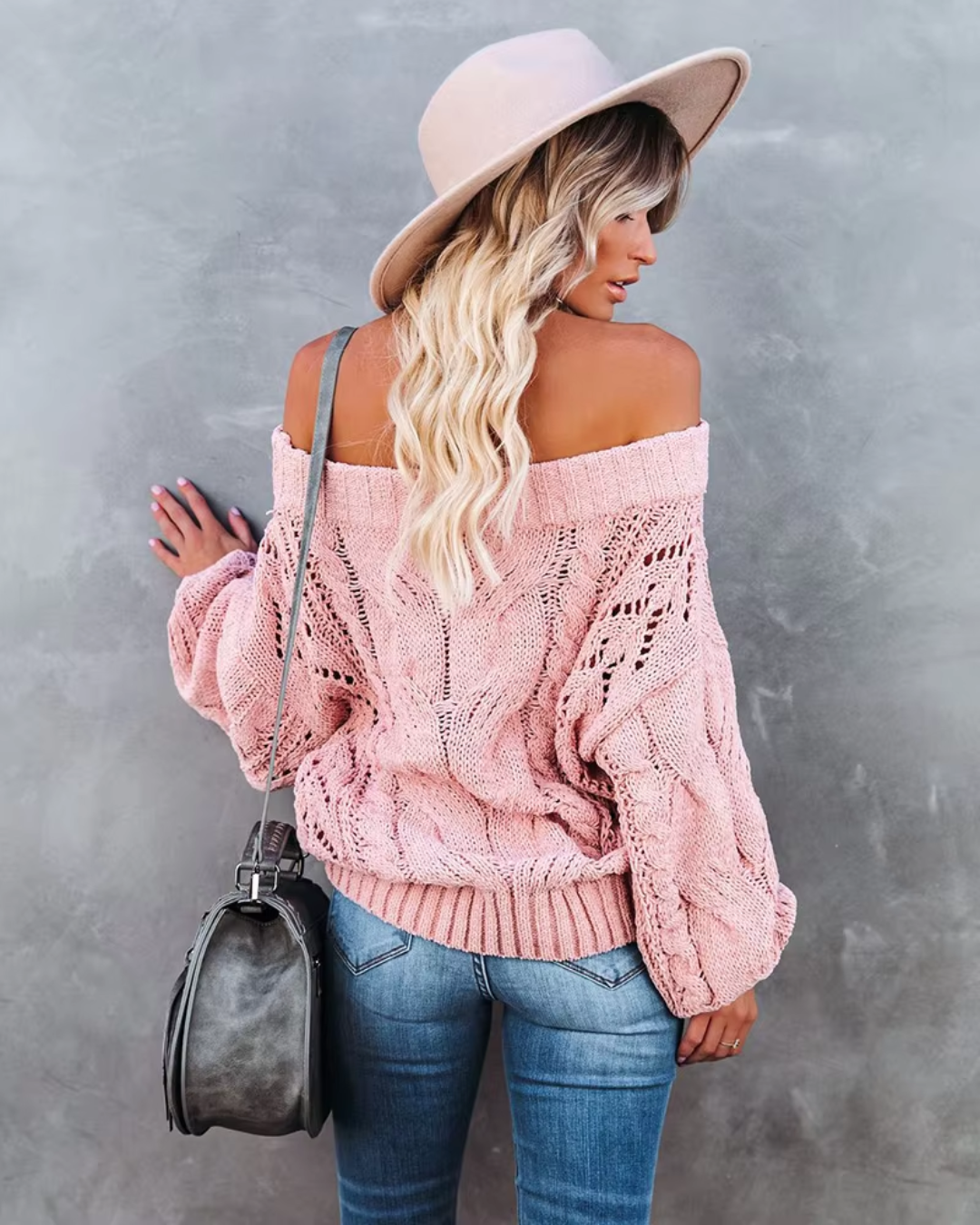 Delta Pink Cable Knit