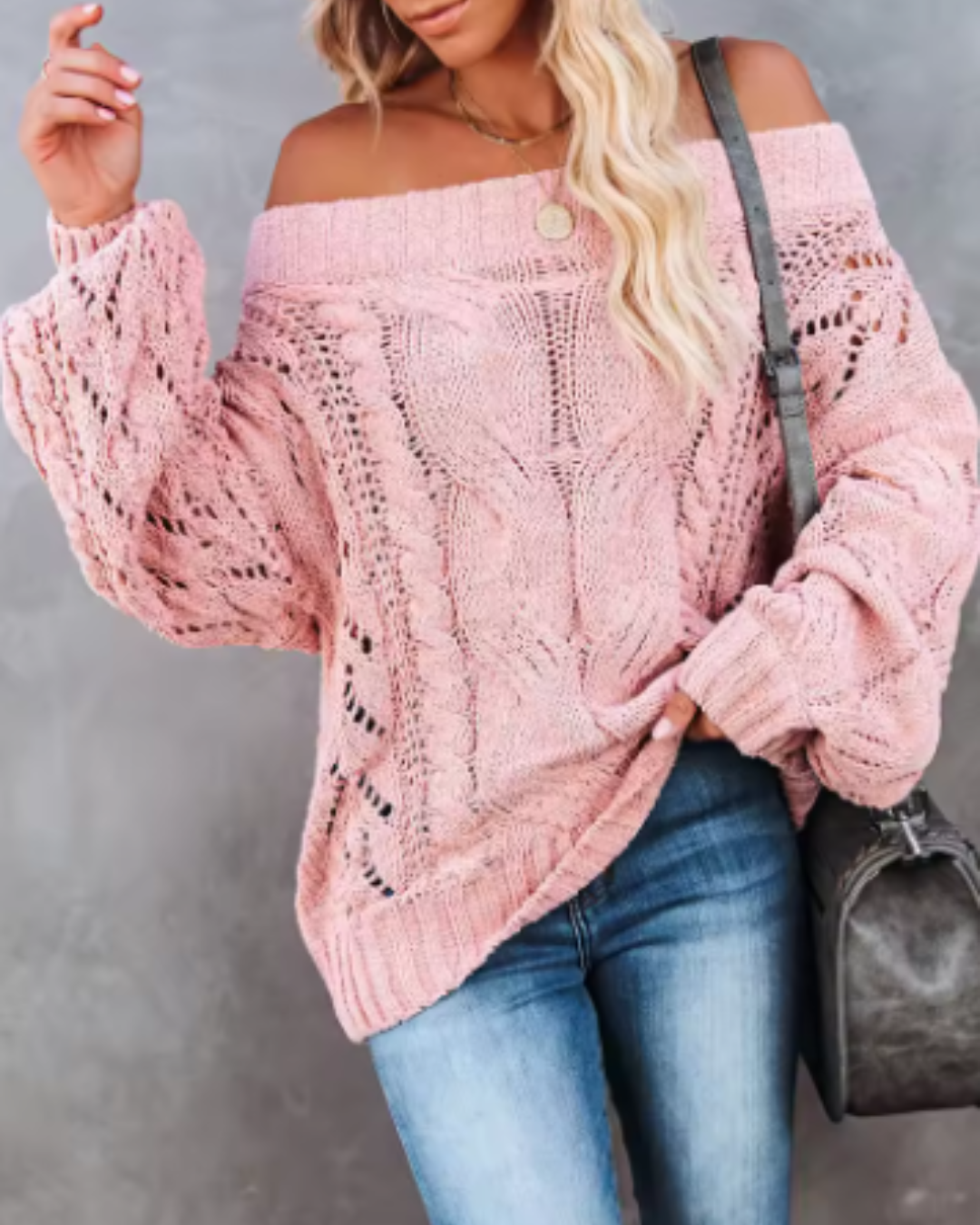 Delta Pink Cable Knit