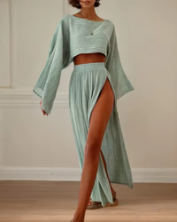 NEW Paloma Frosted Sage Skirt Set