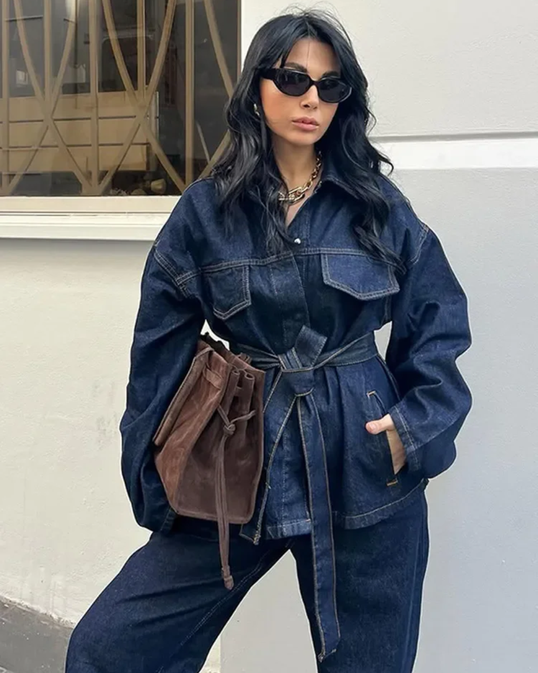 Amber Denim Jacket & Pant Set