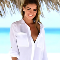 White Shirt Dress One Size Cover Up