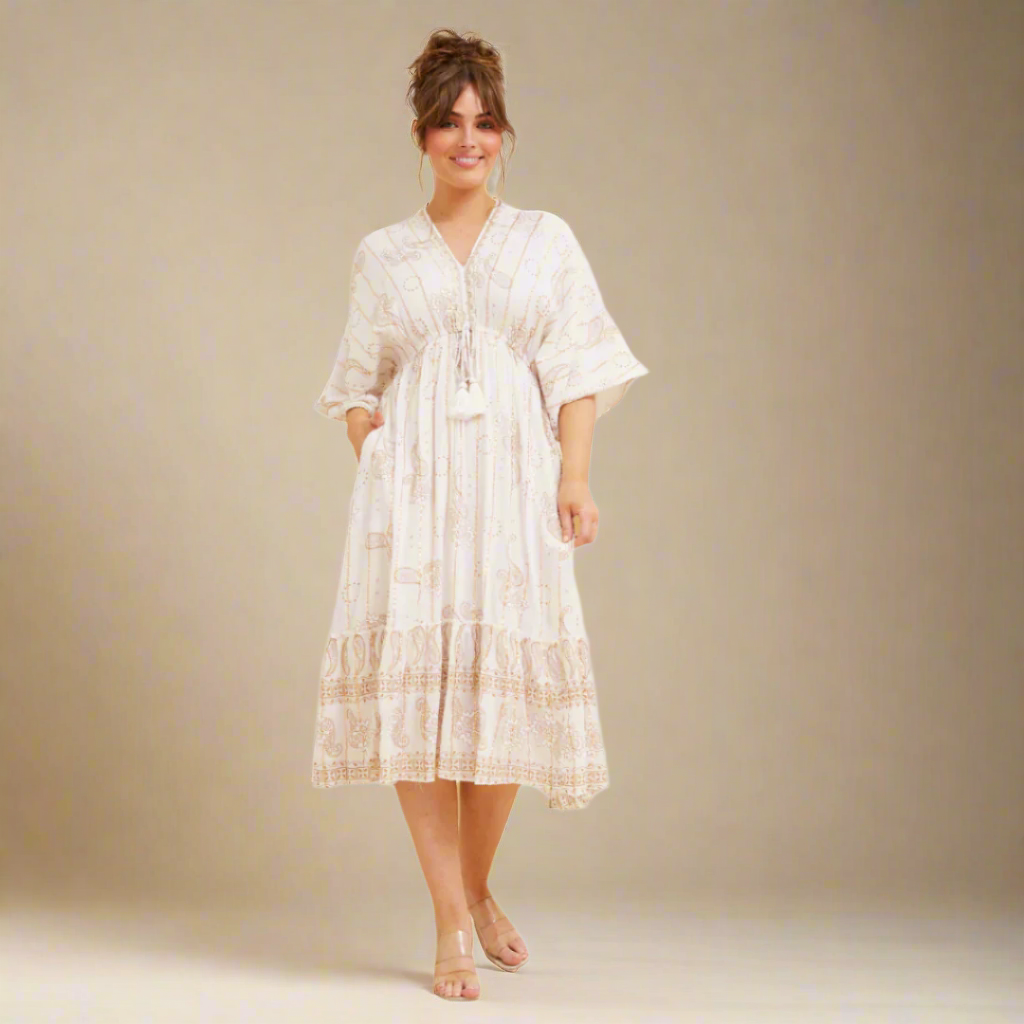 Santorini Embroidered Midi Dress | SHORT SUPPLY