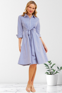 Zanzibah Striped Shirt Dress | RUNNING LOW