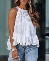 Samantha White Ruffle Top