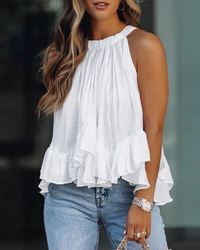 Samantha White Ruffle Top