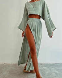 NEW Paloma Frosted Sage Skirt Set