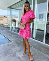 Farrah Pink Lace Dress