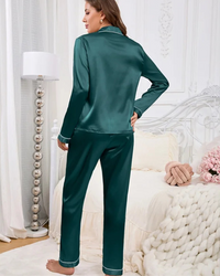Sweet Dreams Emerald Green Silky 2pc PJ Set