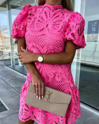 Farrah Pink Lace Dress