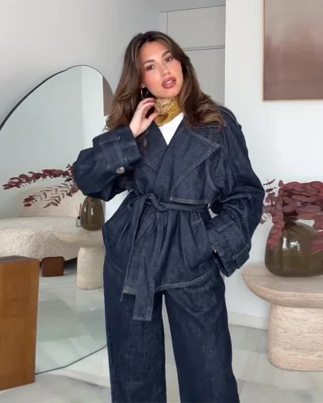 Amber Denim Jacket & Pant Set