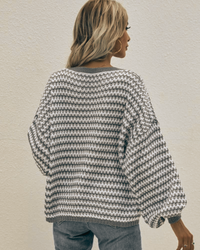 Demi Grey Striped Knit Sweater