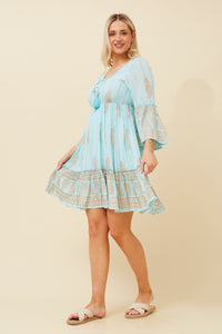SALE Bali Aqua Boho Dress
