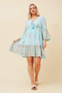 SALE Bali Aqua Boho Dress