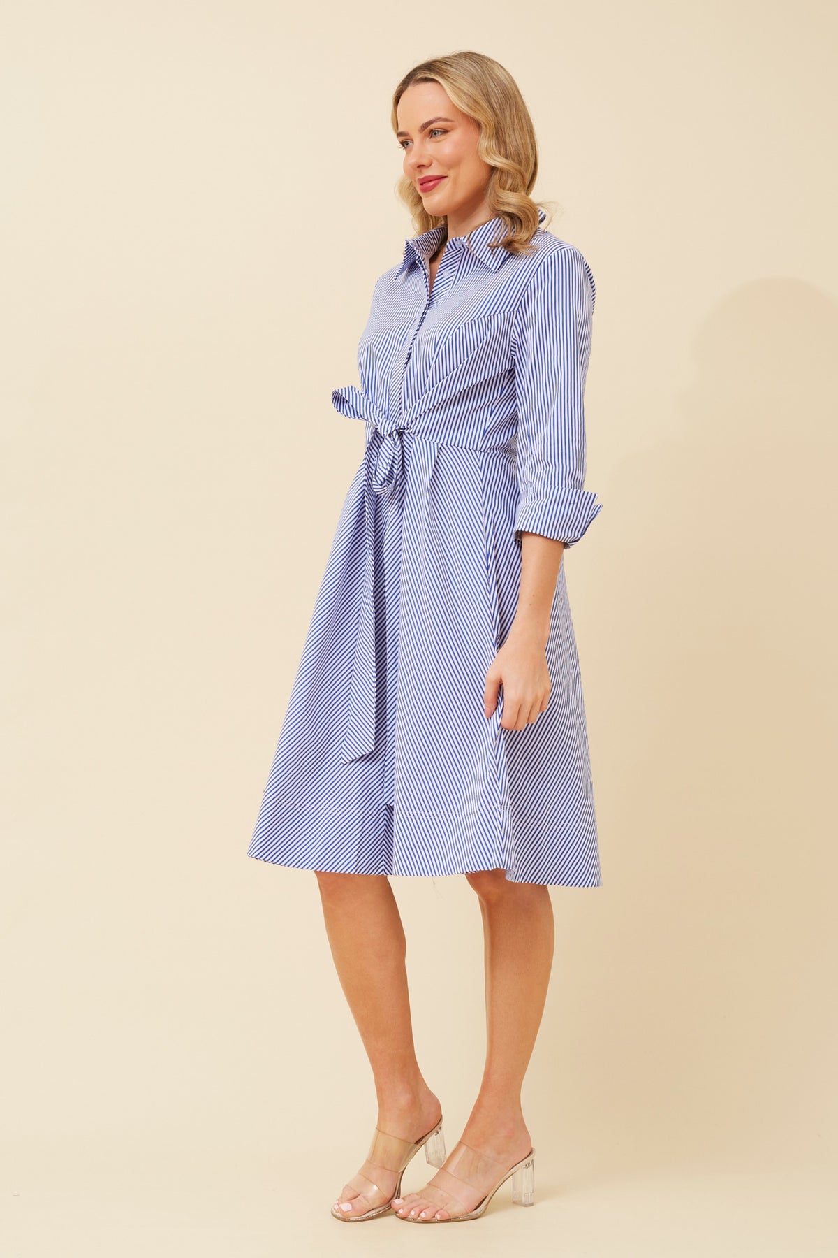 Zanzibah Striped Shirt Dress | RUNNING LOW