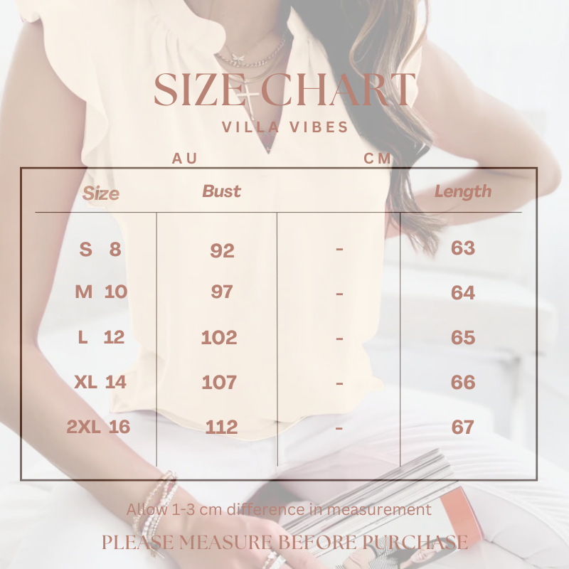 Cindy Sand Ruffle Top - Villa Vibes Australia