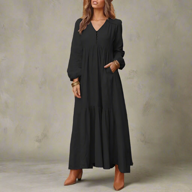 CLEARANCE Georgia Black Dress - Villa Vibes Australia