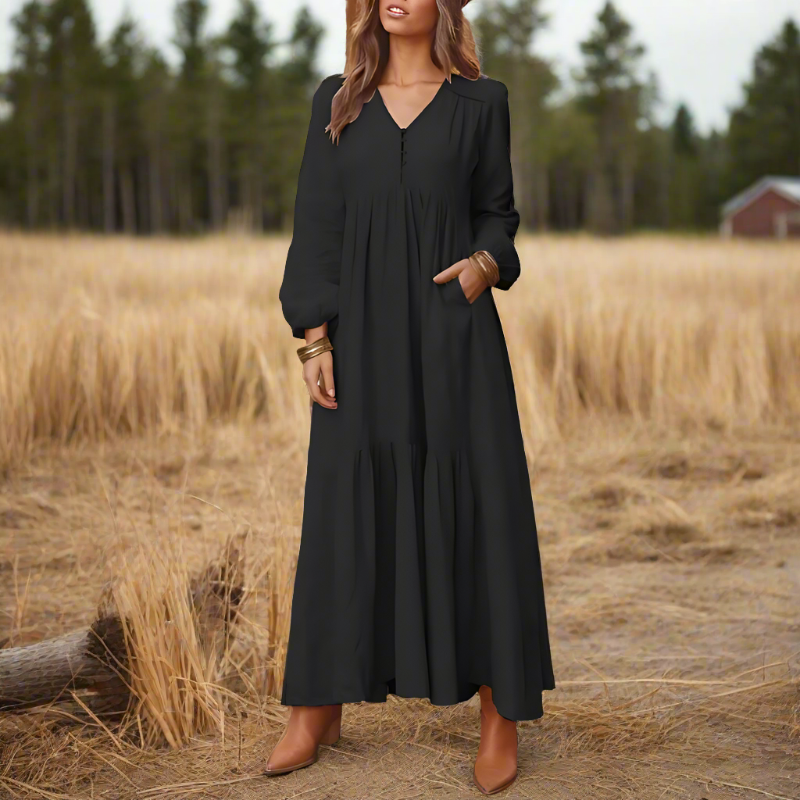 CLEARANCE Georgia Black Dress - Villa Vibes Australia