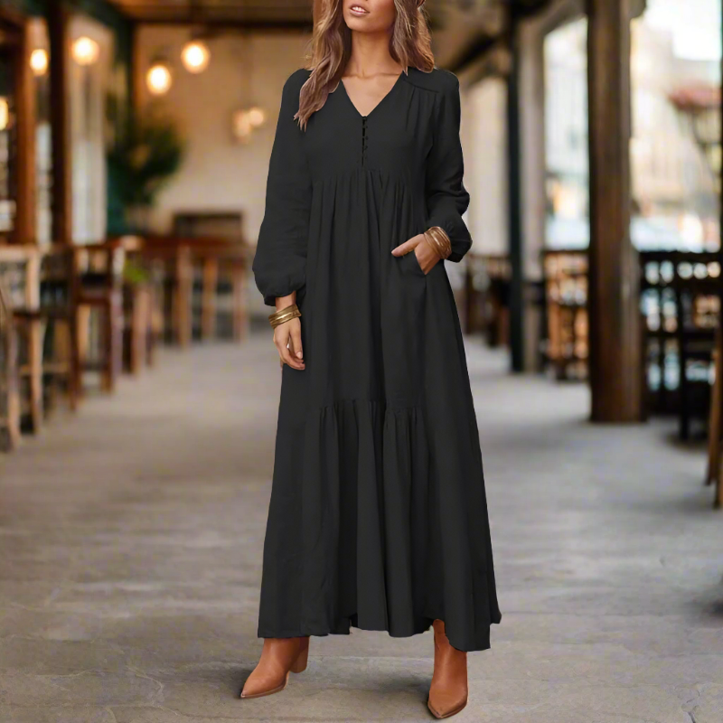 CLEARANCE Georgia Black Dress - Villa Vibes Australia