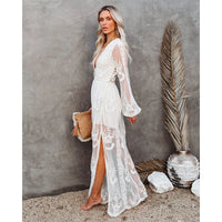 Janis White Lace Silhouette Dress - Villa Vibes Australia