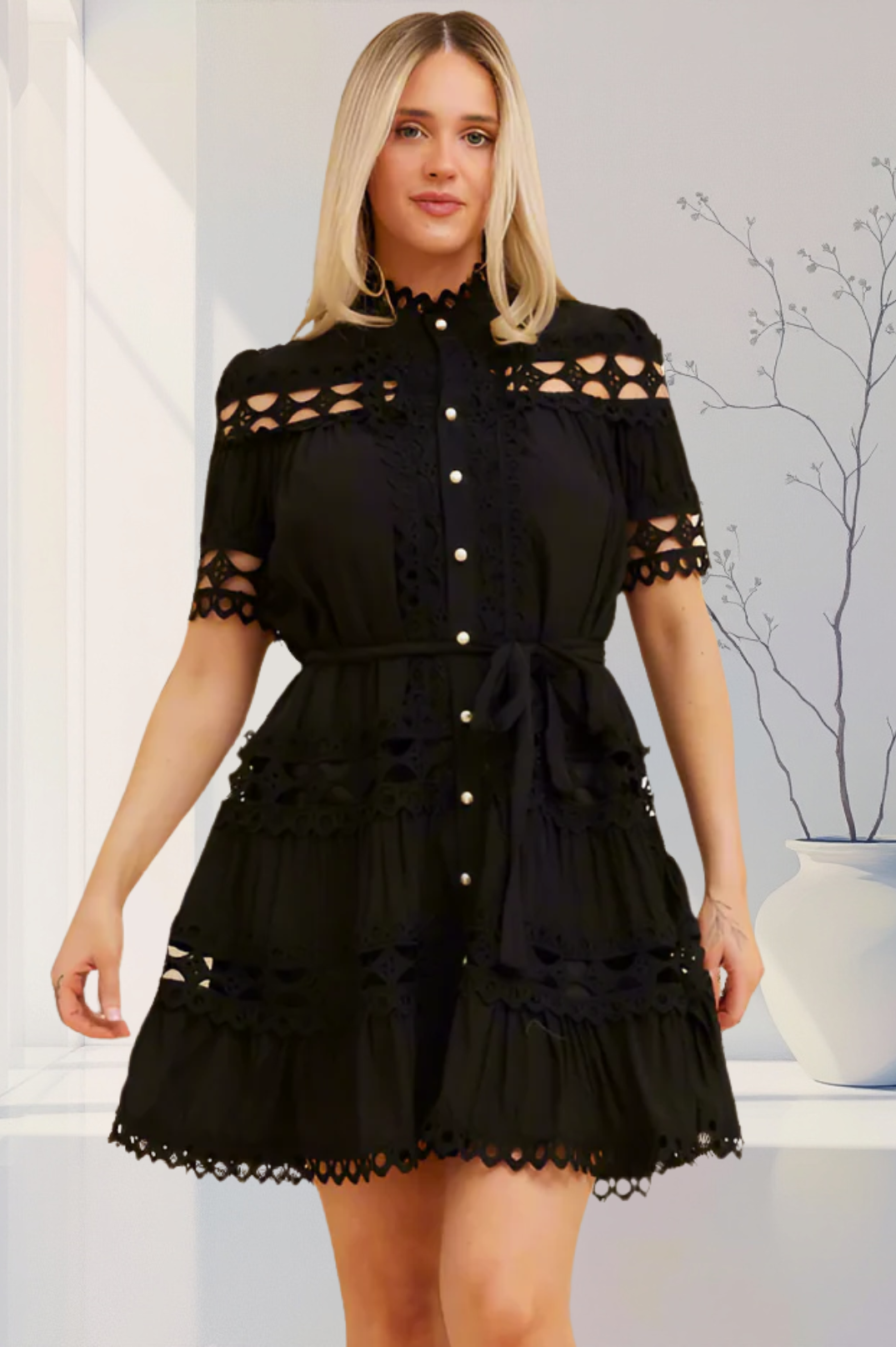 SALE Ibiza Black Lace Dress