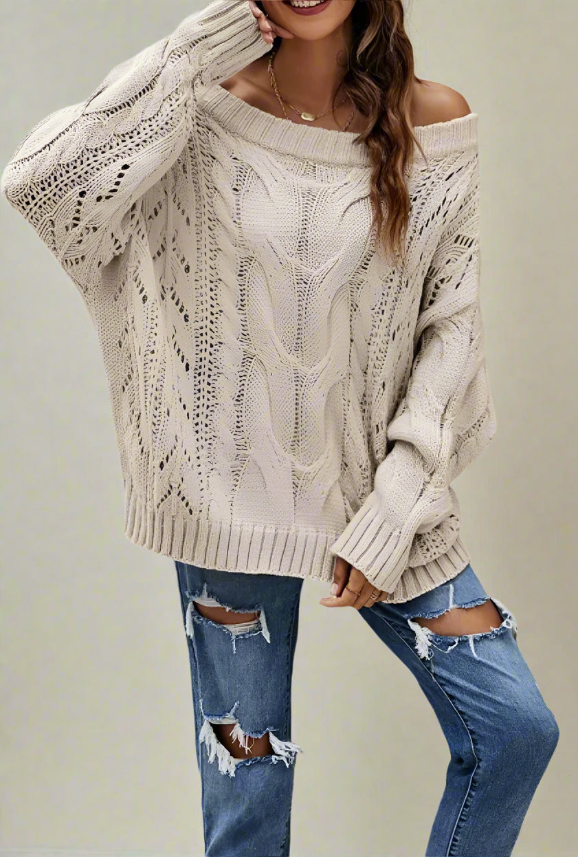 Delta Latte Cable Knit