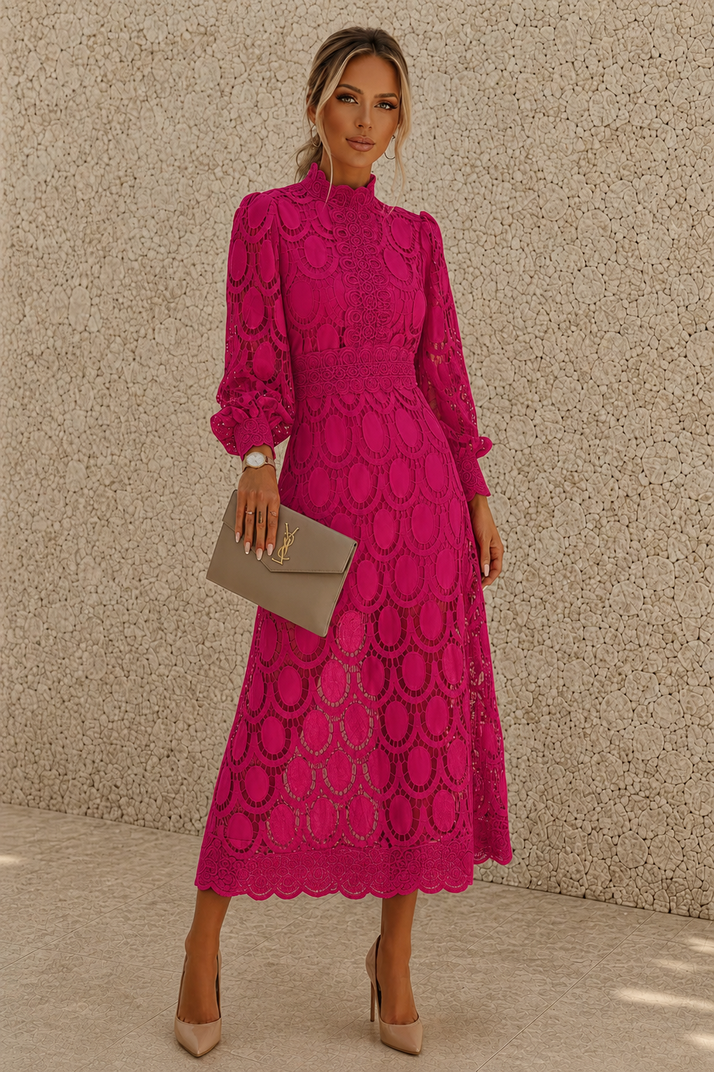 pink lace dress australia Katalina Pink And White Lace Mini Dress