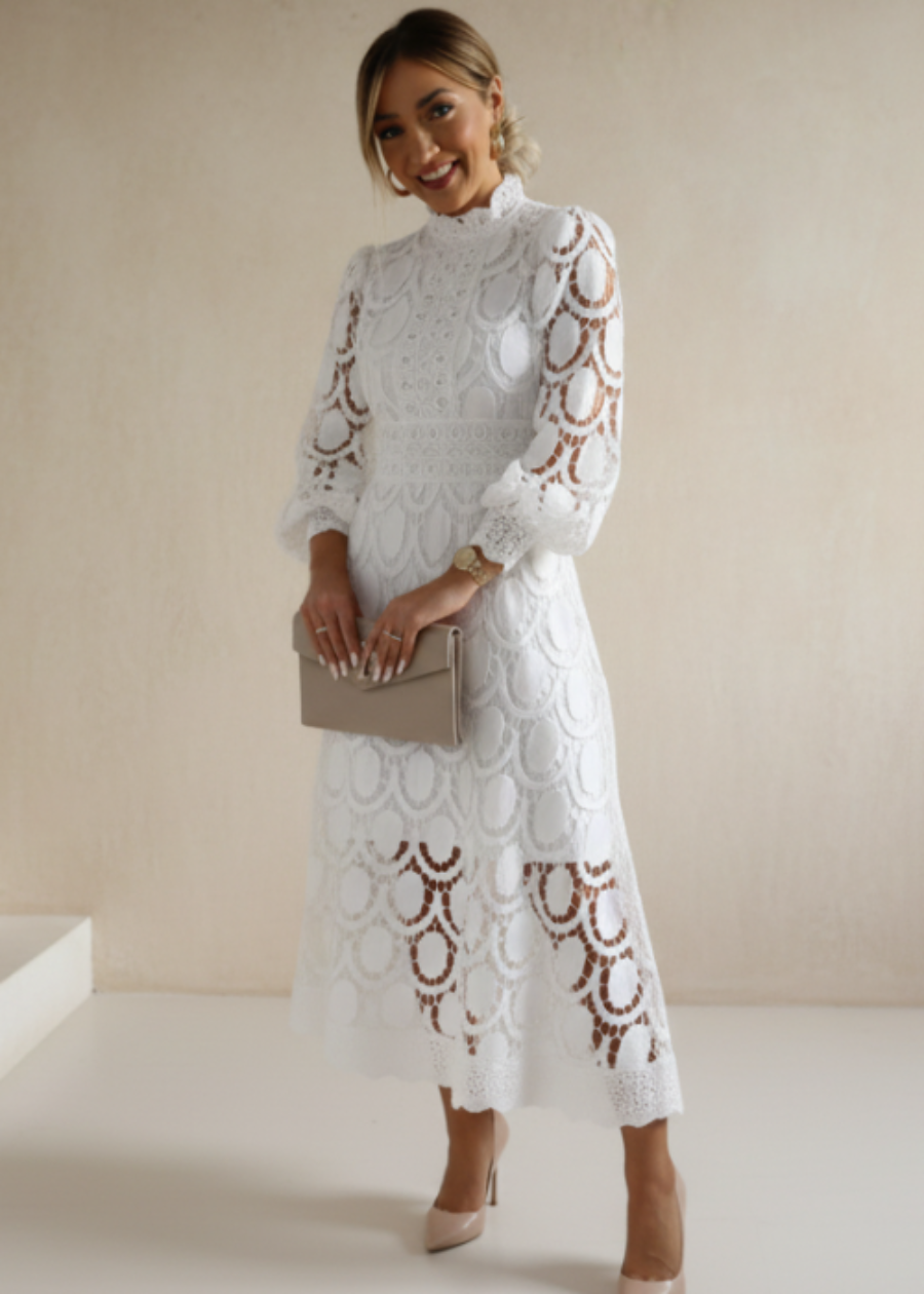 white lace dress australia Tate Long Sleeve Lace Dress