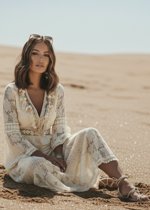 Mendez Cream Maxi Dress Villa Vibes Australia Mendez Cream Maxi Dress Villa Vibes Australia