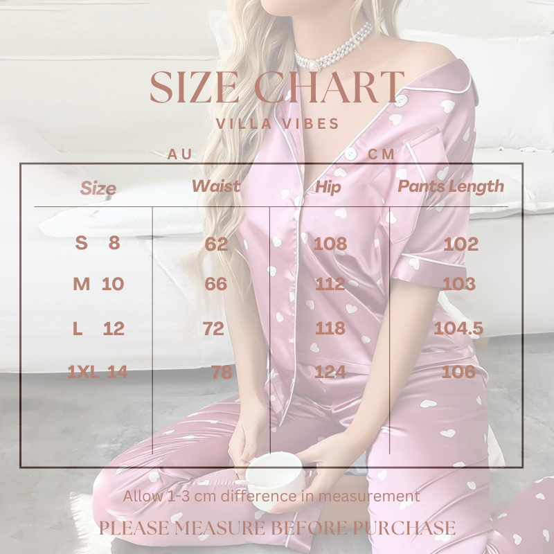 Heart Heaven Satin 2pce PJ Set