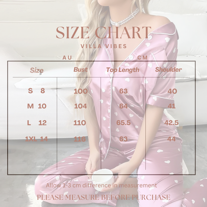 Heart Heaven Satin 2pce PJ Set