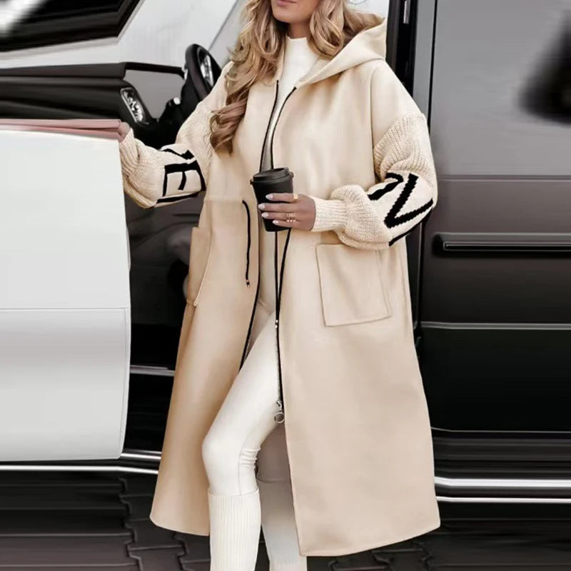 Kelly Cream Drawstring Hooded Coat | ALMOST GONE