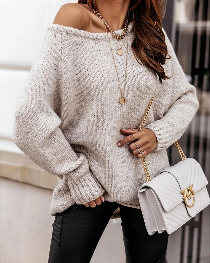 Peyton Beige Weekender Knit Jumper - Villa Vibes Australia