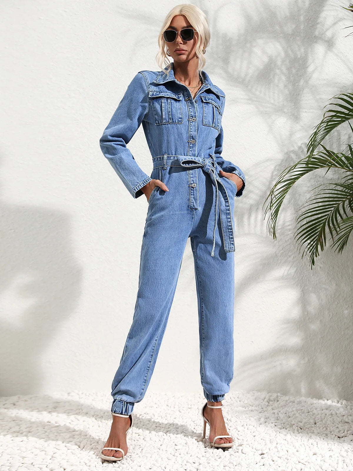 Harlow High Street Denim Jumpsuit