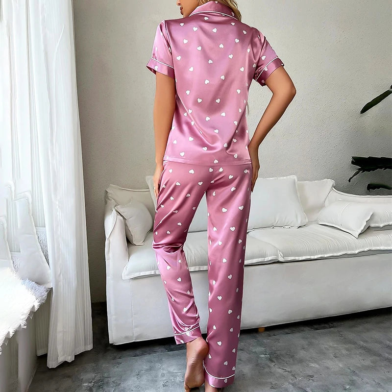 Heart Heaven Satin 2pce PJ Set