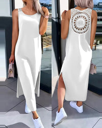 Dash White Crochet Detail  Dress