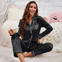 Sweet Dreams Black Silky 2pc PJ Set