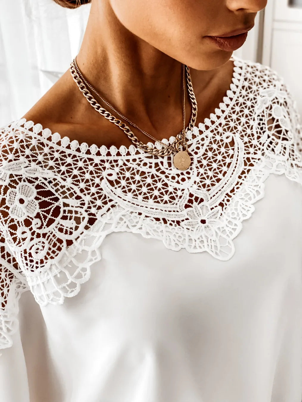 St Barts White Lace Top