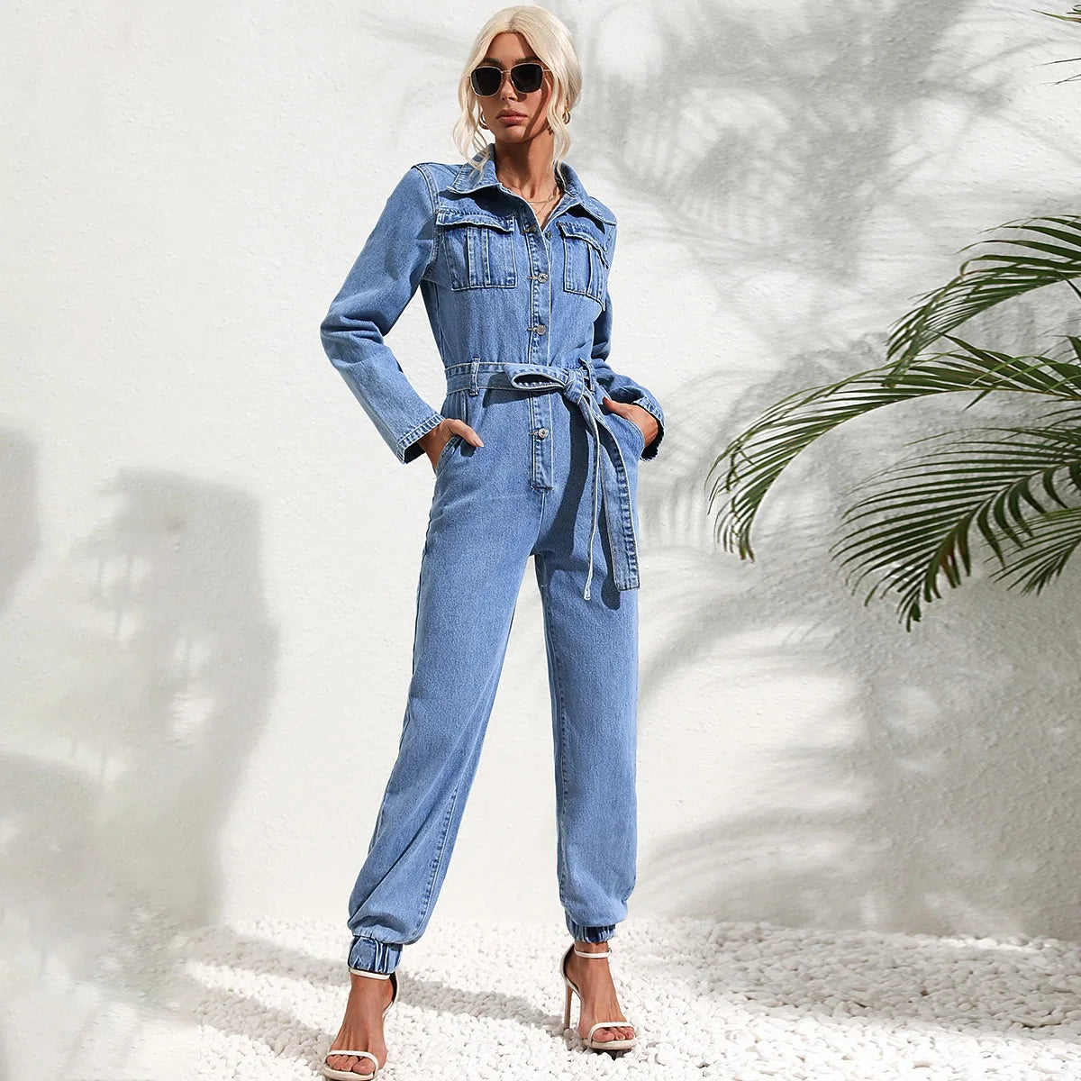 Harlow High Street Denim Jumpsuit