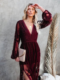 NEW Janis Wine Lace Dress
