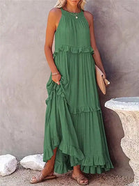 Isabelle Green Ruffled Dress