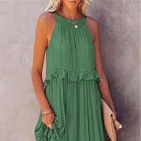 Isabelle Green Ruffled Dress