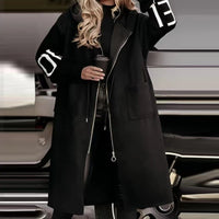 Kelly Black Drawstring Hooded Coat | ALMOST GONE