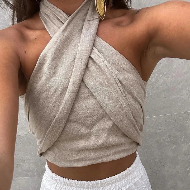 Tianna Sandstone Crossover Top / Pant - Villa Vibes Australia