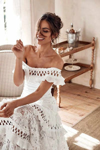 Alexa White Open Shoulder Carnival Dress - Villa Vibes Australia