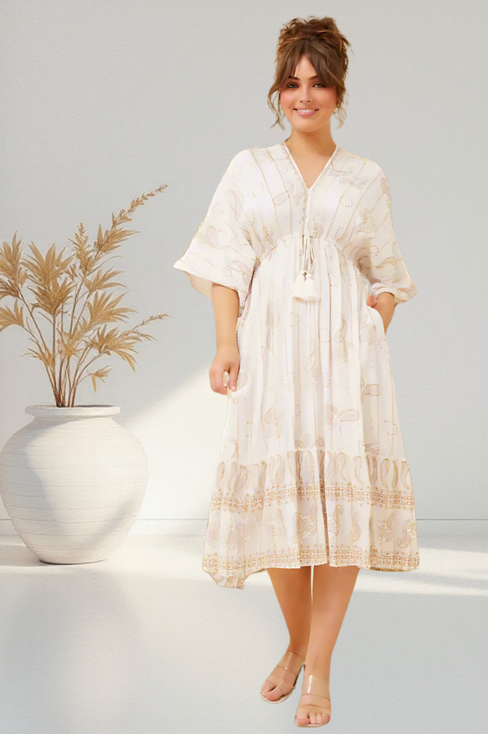 Santorini Embroidered Midi Dress | SHORT SUPPLY