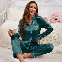 Sweet Dreams Emerald Green Silky 2pc PJ Set