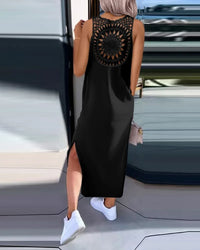 Dash Black Crochet Detail  Dress