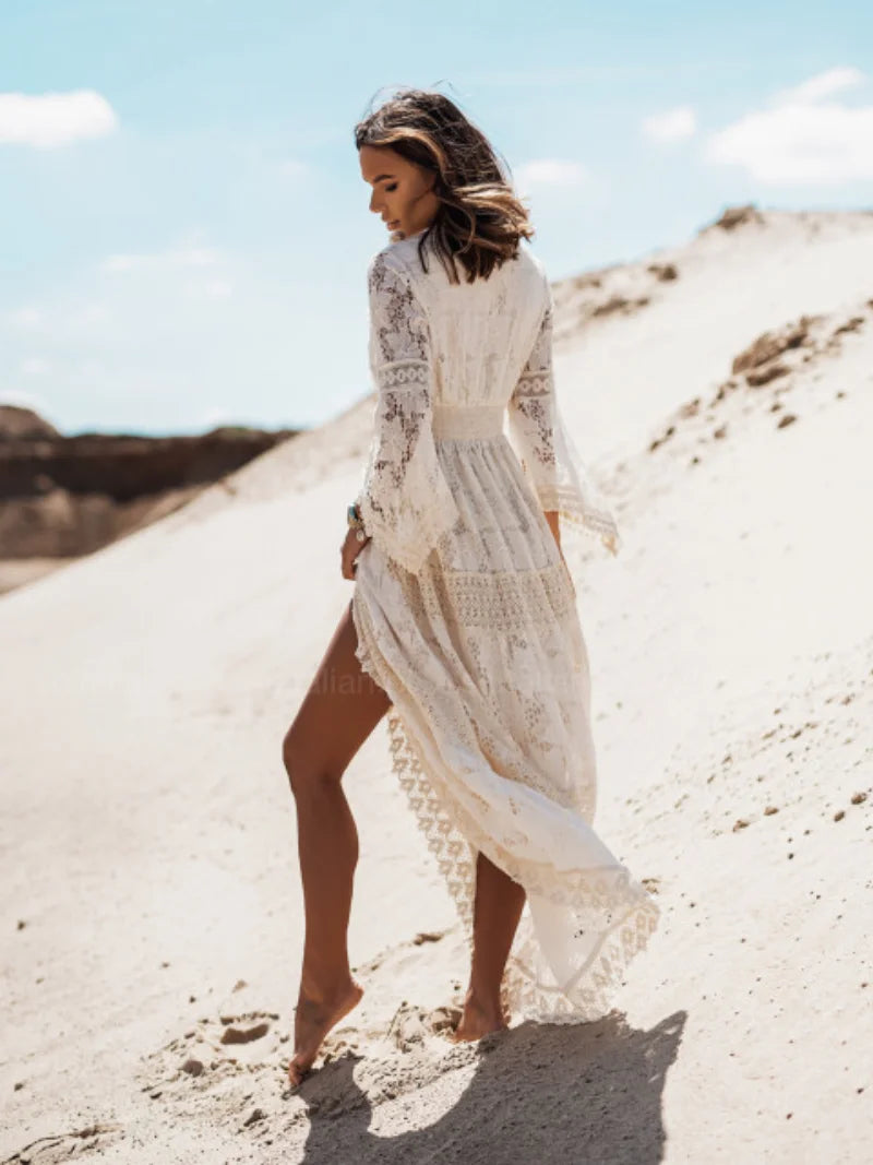Mendez Cream Maxi Dress - Villa Vibes Australia