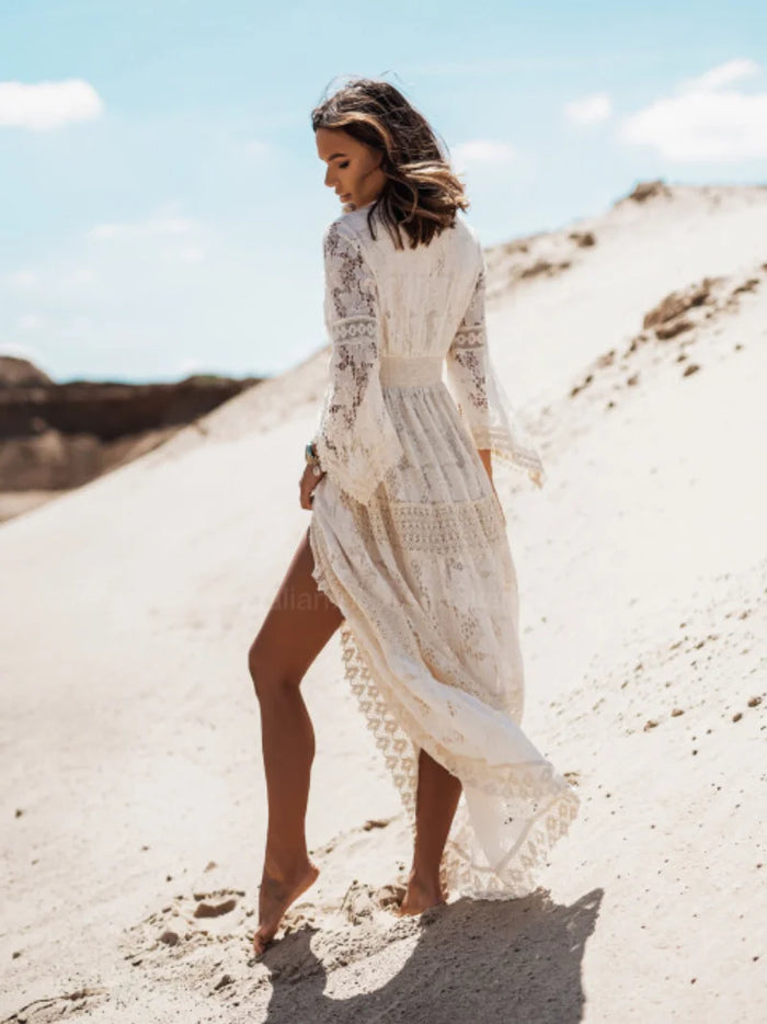 Mendez Cream Maxi Dress - Villa Vibes Australia