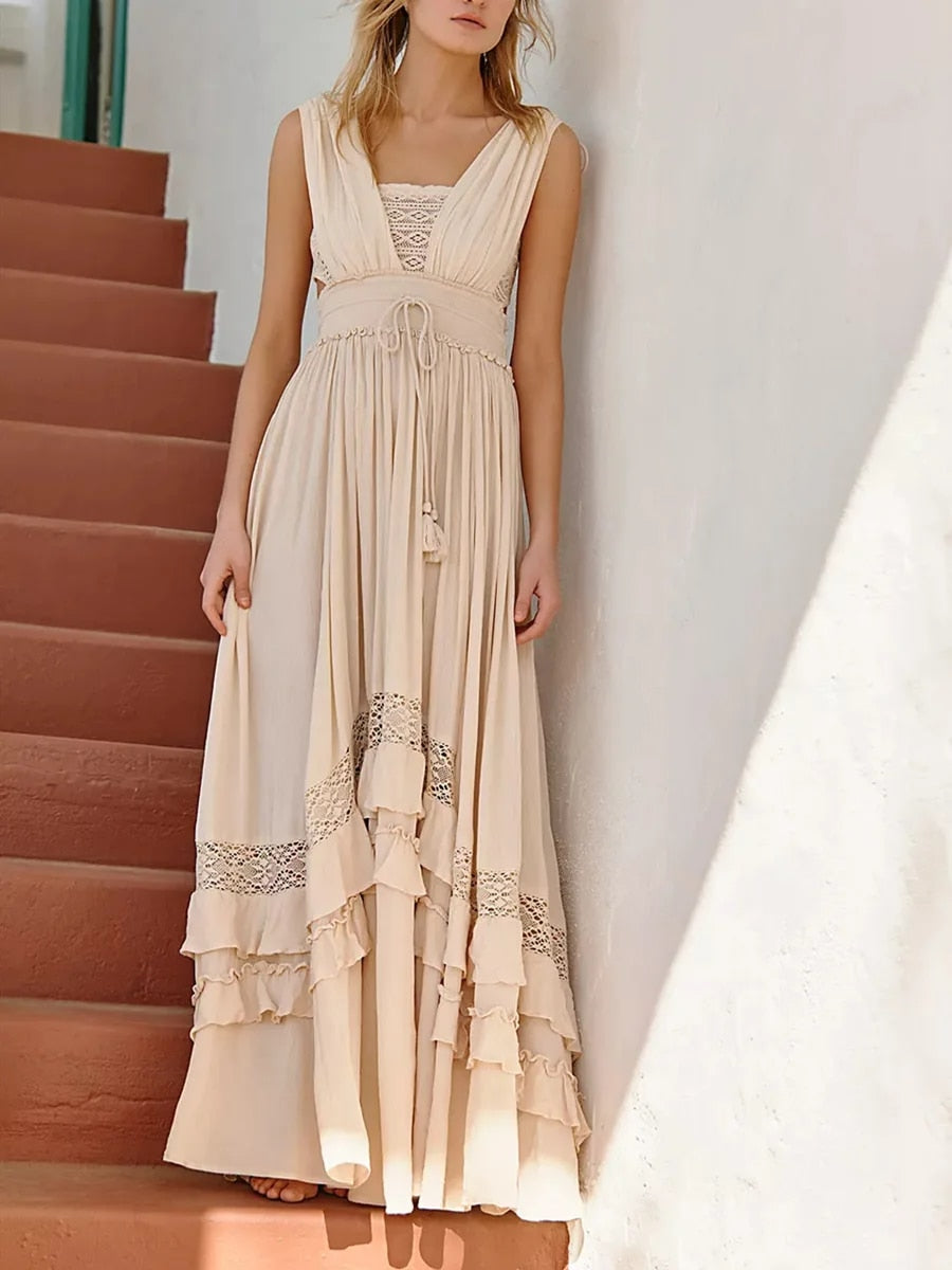 Shakira Bavarian Cream Dress - Villa Vibes Australia